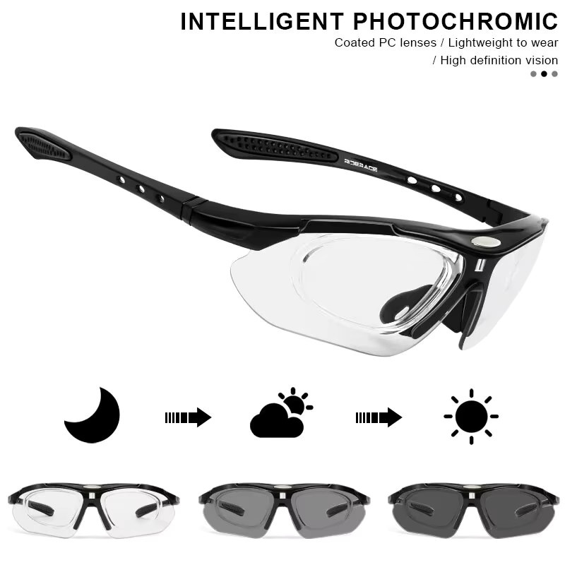 RIDERACE Sportsonnenbrille, semi_rimless, wrap, black, plastic - Bild 3