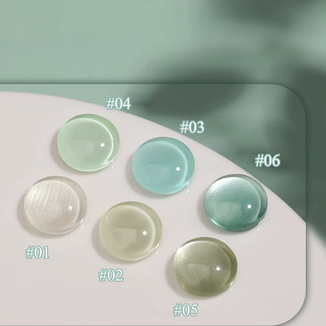 SHAKA Gel-Nagellack, Cyan-Grün, 6-Farben-Serie - Bild 1