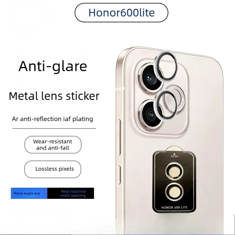 Ultra HD Kameralinsen-Schutzfolie für Honor 600 500 400 Lite Pro in Silber mit Blendschutz und Metall-Linsenschutzkappe - Bild 3