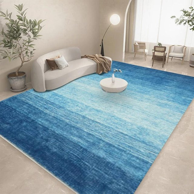 Moderner Miniso Teppich mit Farbverlauf in Blau, B/H: 80 x 50 cm - Bild 1