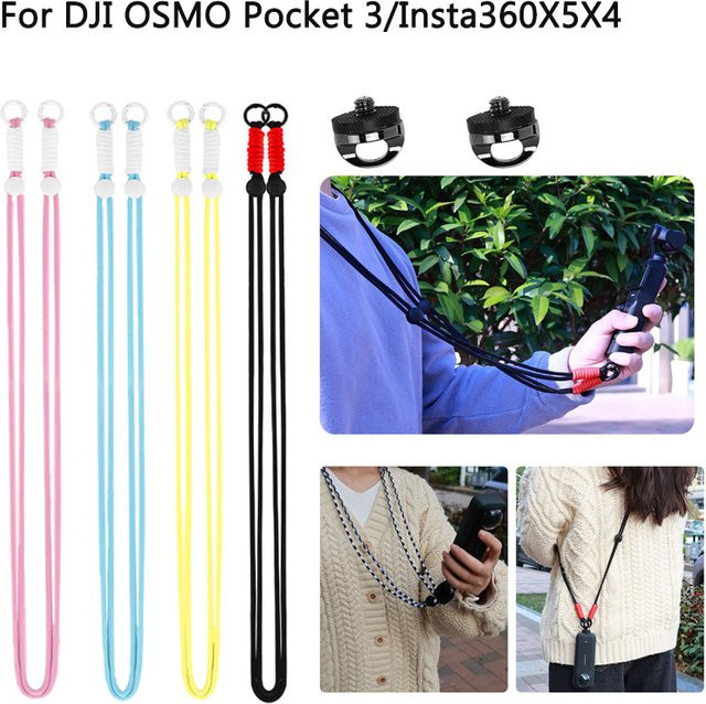 ERIKOLE Crossbody-Umhängeband für DJI OSMO Pocket 3 und Insta360 X4 X5 sowie GoPro mit 1/4 Zoll Schraube und Anti-Verlust-Funktion - Bild 1