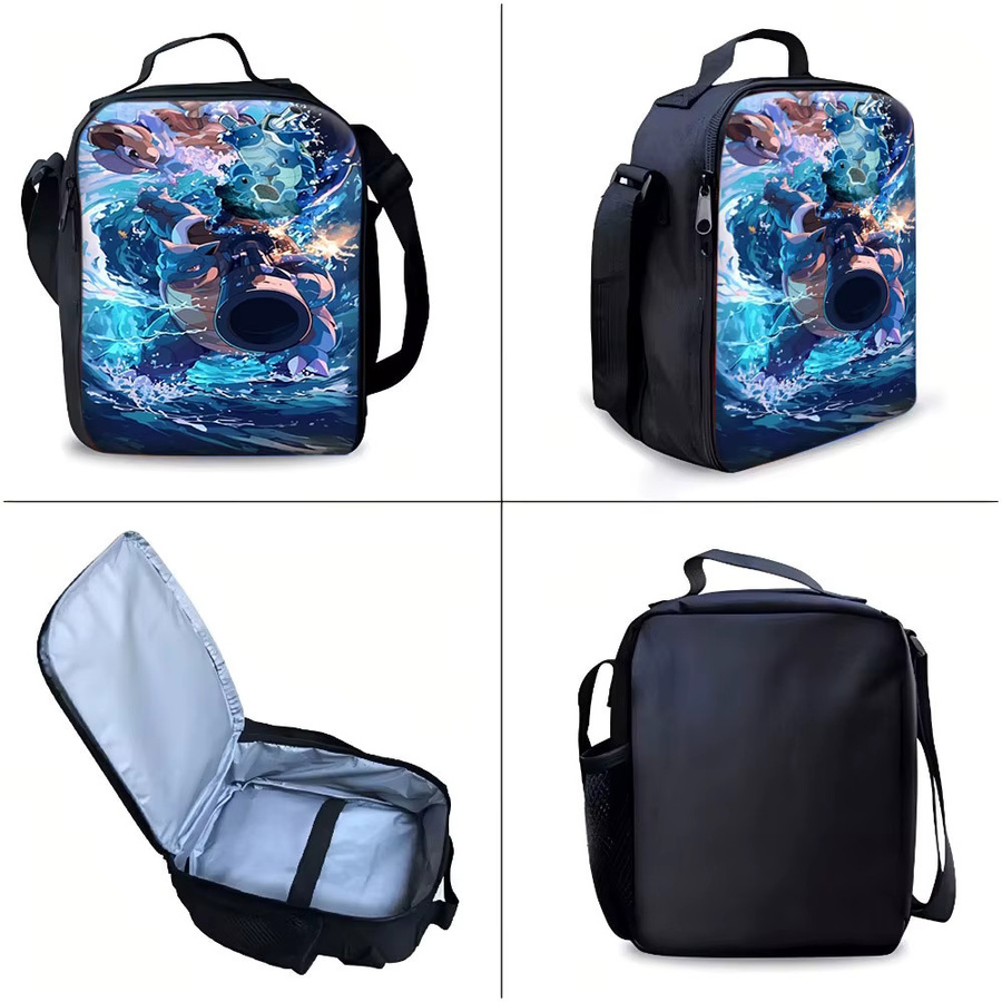 Potdemiel Pokémon Blastoise Wave Crush 3D-Rucksack-Set, Canvas-Rucksack, Lunchbox, Federmäppchen - Bild 4
