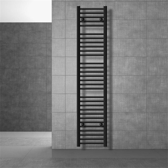 LuxeBath Badheizkörper Sahara Elektrisch mit Heizstab 900W, Schwarz matt, B/H: 30 x 180 cm - Bild 1