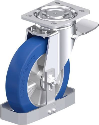 Blickle Stahlblech-Lenkrolle LH-ALBS 200K-ST-FS in Silber und Blau mit 200 mm Rad-Durchmesser und 750 kg Tragfähigkeit - Bild 1