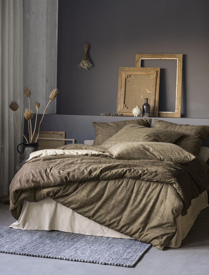 Irisette Edelflanell Bettwäsche Alpaka Wende Bettwäsche aus Baumwolle beige und braun meliert, B/H: 155 x 220 cm mit Kissenbezug 80 x 80 cm - Bild 1