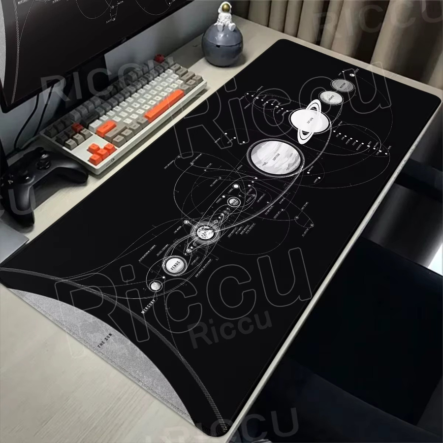 Riccu Astronaut Gaming-Mauspad, rutschfeste Schreibtischunterlage aus Gummi, Multicolor, B/T: 80 x 40 cm - Bild 2