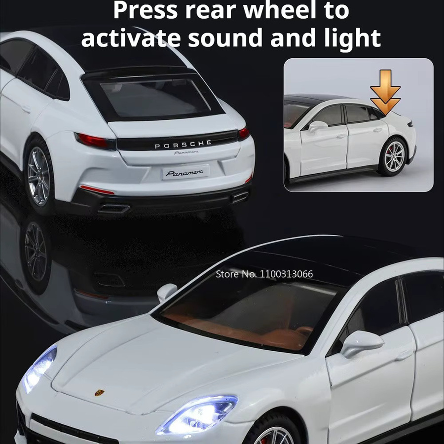 caipo Panamera ES 300h, Modellauto, Maßstab 1:24, Metall, Weiß - Bild 2