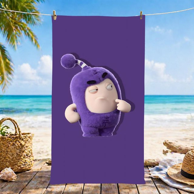JMG Household Supplies O-Oddbods Mikrofaser Strandtuch, lila, B/H: 100 x 50 cm - Bild 1