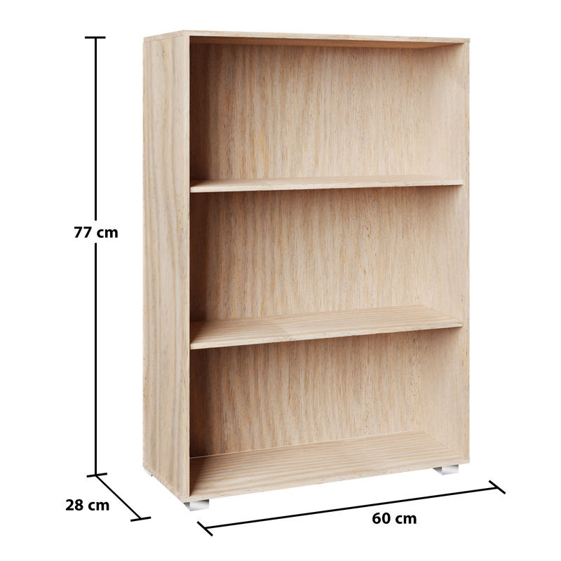 Casaria Bücherregal Vela in Eiche mit 3 Fächern und verstellbaren Regalböden, Farbe: Braun, H x B x T: 115 x 28 x 28 cm - Bild 2