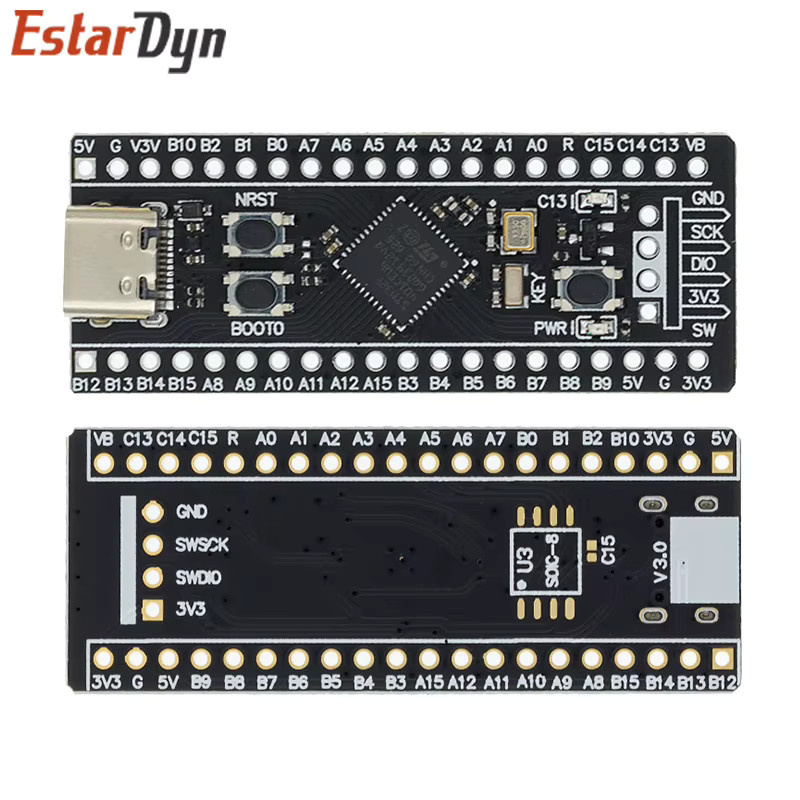 Estardyn STM32F401 STM32F411 Entwicklungsplatine V5.3 in Schwarz mit 84MHz, 64KB RAM und 256KB Flash - Bild 1