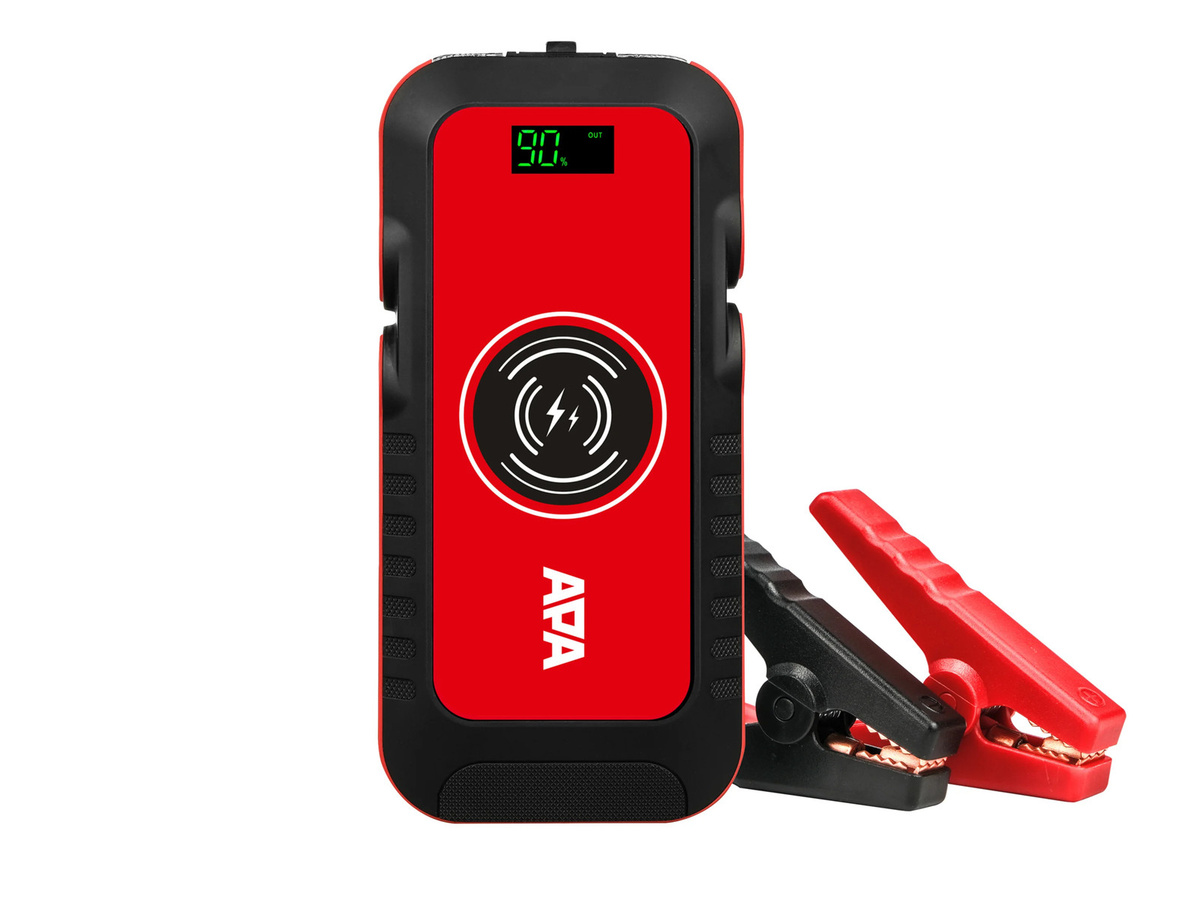 APA Mobile Autostarthilfe Lithium Powerpack 16.000mAh in Rot und Schwarz mit 600A Starthilfestrom und USB-C Anschluss - Bild 2