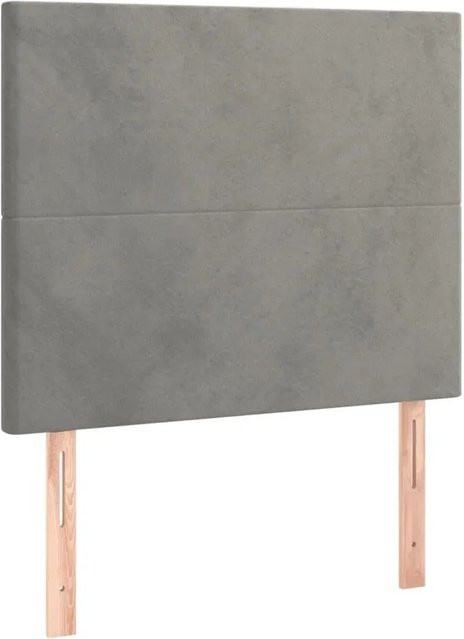 vidaXL LED Kopfteil aus Samt in Hellgrau mit USB-Ladeport und integrierter Beleuchtung B: 100 cm, T: 5 cm, H: 118-128 cm - Bild 1