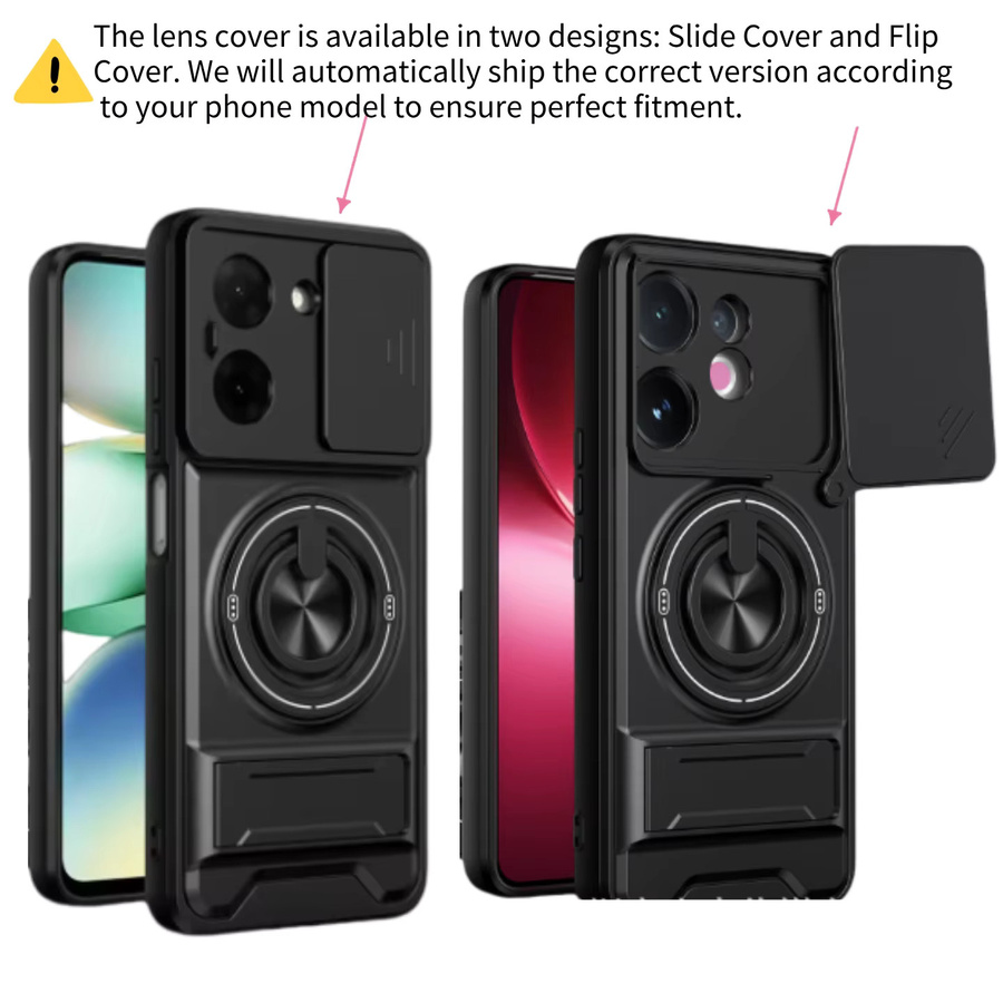Robuste Armor PC+TPU Schutzhülle für Xiaomi Poco X8 Pro Max X7 F8 Ultra F7 M8 M7 Pro mit Kamera-Schiebefenster in Schwarz - Bild 2