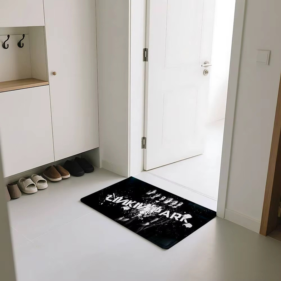 L-Linkin Anti-Rutsch Fußmatte aus Polyester in Schwarz mit modernem Grafikdesign, B/T: 60 x 40 cm - Bild 6
