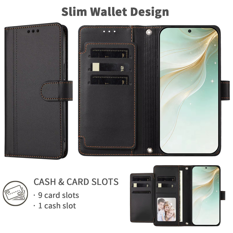 PU-Leder-Handyhülle für Xiaomi POCO X8 Pro Max F8 Ultra F7 M8 M7 C65 mit Handgelenkschlaufe, Kartenfächern und Brieftaschenfunktion in Schwarz oder Lila - Bild 5