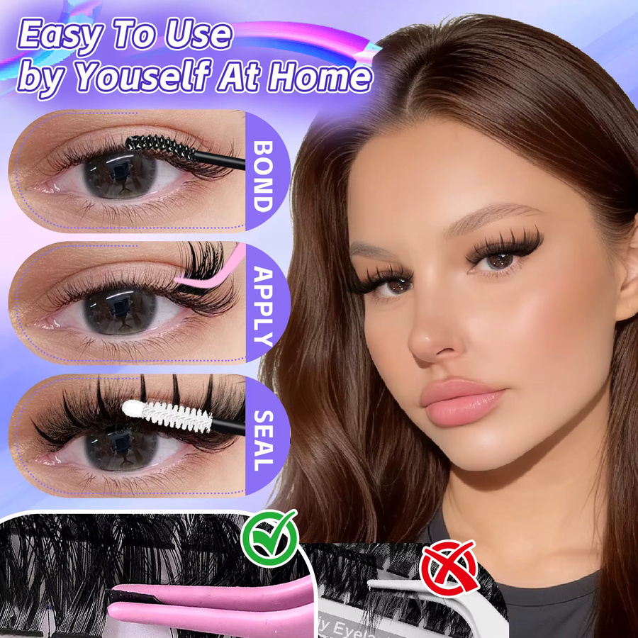 EIMNY Wimpernbüschel-Set, 760-teilig, 7 Stile, natürlich - Bild 5