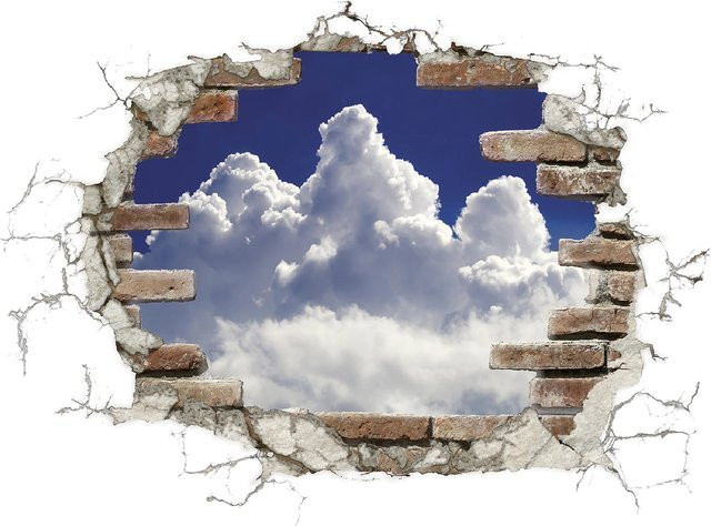 Komar Deko-Sticker Break Out Clouds, bunt, Breite: 100 cm, Höhe: 70 cm - Bild 1