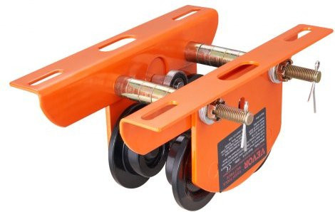VEVOR Elektrischer Seilzug mit manuellem Trolley, 0,5 Tonnen Tragkraft, Orange, Flanschbreite: 6 cm - 12 cm - Bild 1