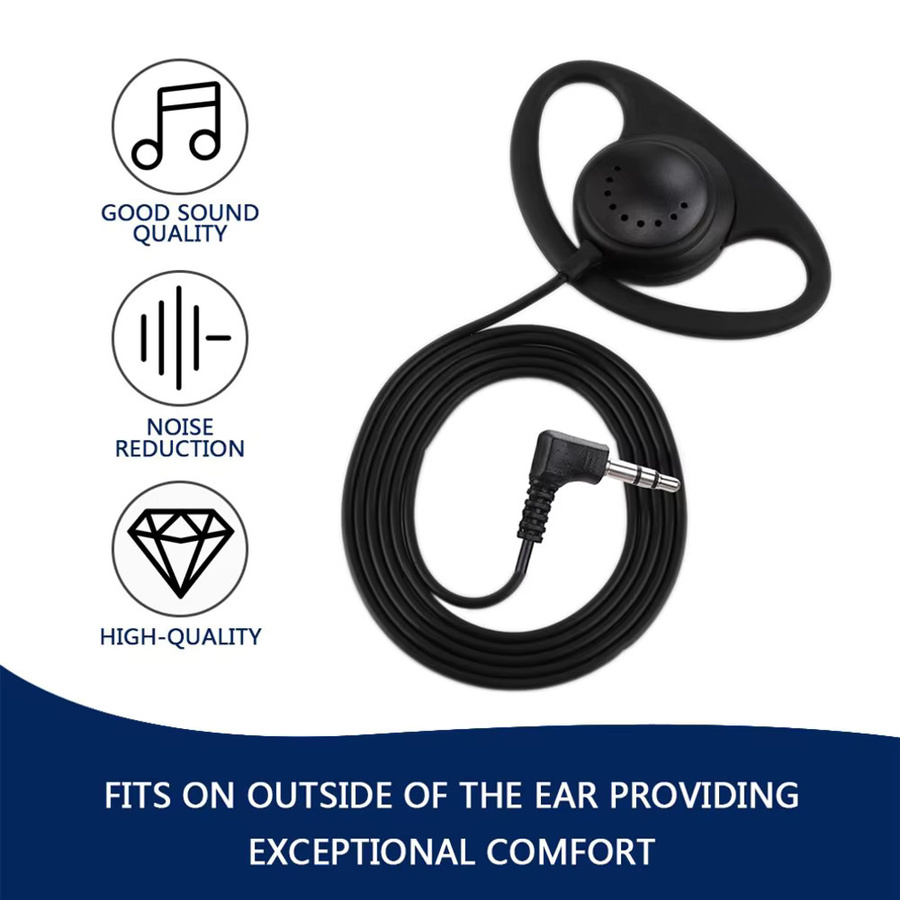 10er Set Occkic D-Form Ohrhaken für In-Ear Kopfhörer, Schwarz, kompatibel mit 3,5mm Klinkenanschluss - Bild 2
