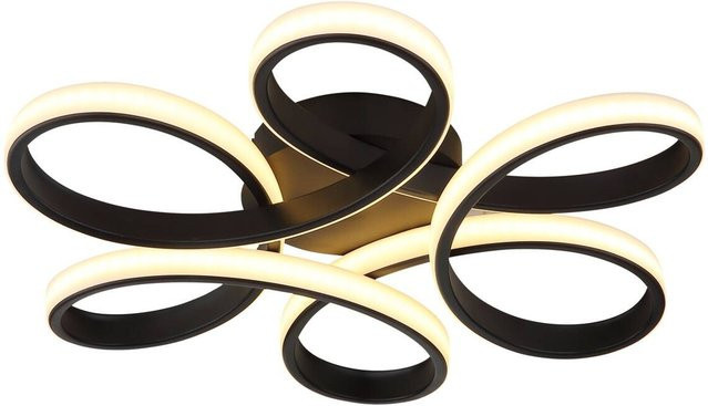 Pocoline LED-Deckenleuchte Valentina modern in Schwarz aus Metall und Kunststoff, B/H/T: 36 x 7 x 40 cm - Bild 1