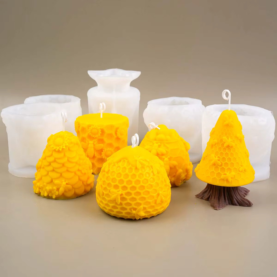 UDOCOOL Silikon-Kerzenform Bienenwaben-Serie in Gelb für DIY Zylinder-Kerzen, Aroma-Seifen und Gips-Bastelarbeiten - Bild 2