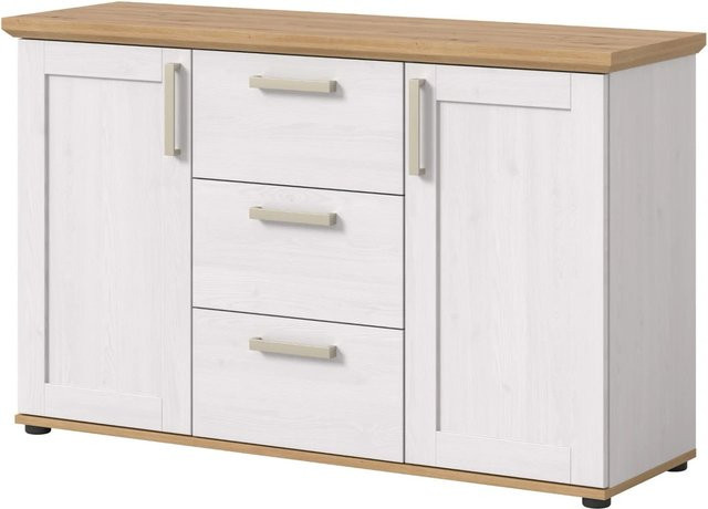 Inn.Furn Sideboard Mirano Landhausstil in Weiß Lärche, Breite: 129 cm - Bild 1
