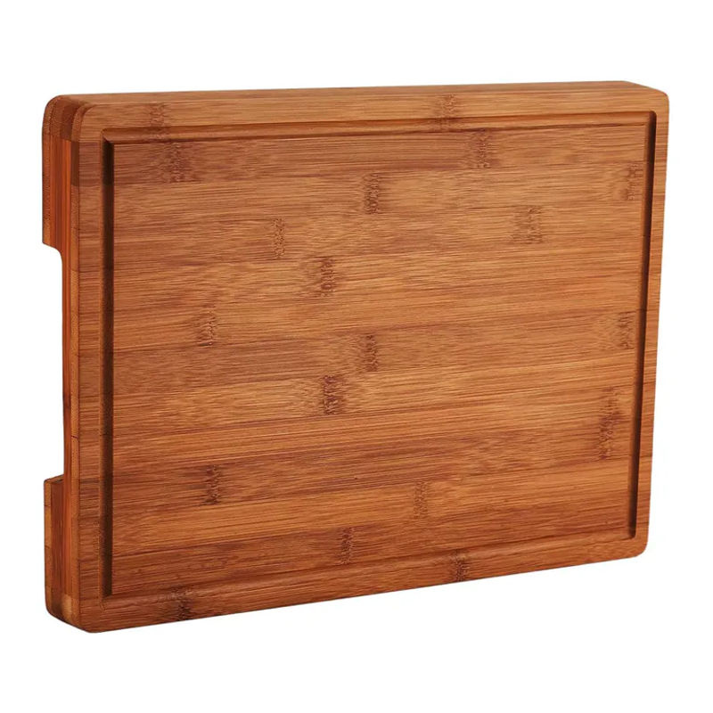 HiMISS Charcuterie Bambus-Schneidebrett mit Saftrille und Griffen, Braun, B: 40 cm, T: 28 cm - Bild 7
