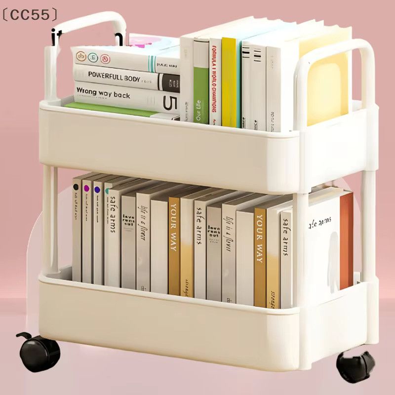 itariaCC55 Parque Rolling Utility Cart Multifunktionaler Rollwagen aus Kunststoff mit Griff und abschließbaren Rädern Schwarz - Bild 3