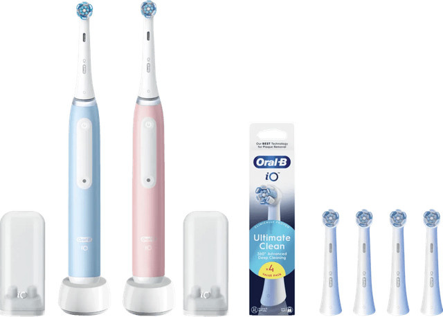 Oral-B iO 3 elektrische Zahnbürsten Doppelpack in Blau und Rosa - Bild 1