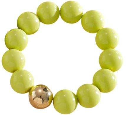 Choker-Halskette Acryl, Große Runde Perlen, Hellgelb, Damen - Bild 1