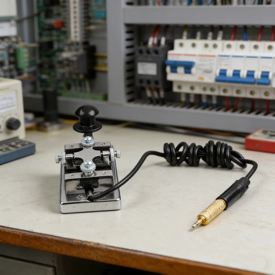 TOOLTOP Manueller Telegrafenschlüssel aus Metall in Silber für Morsecode-CW-Übung und Amateurfunk-Kommunikation - Bild 3