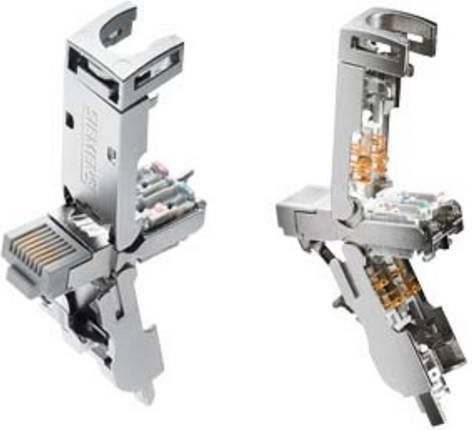 Siemens RJ45 Steckverbinder CAT6A FC Anschlusstechnik 180 4x2 in Silber - Bild 1