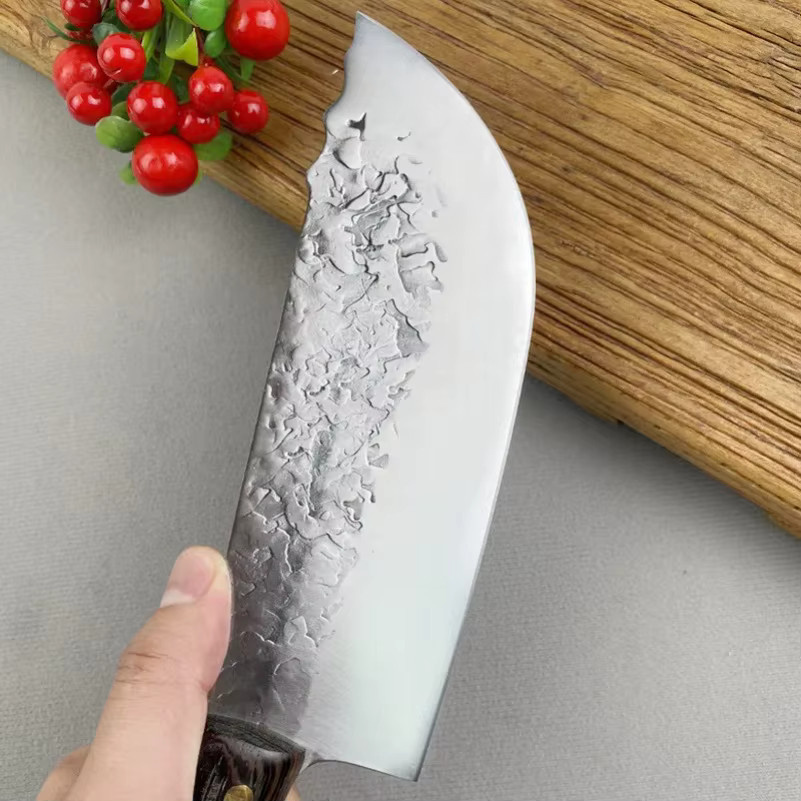 InLeung Handgemachtes Metzger Hackmesser mit Holzgriff und silberner Klinge für Fleisch und Gemüse - Bild 3