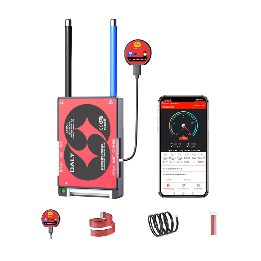Daly Smart BMS 40A LiFePo4 16S 48V mit Bluetooth und NTC App für Lifepo4 Batterien und Elektrofahrräder - Bild 2