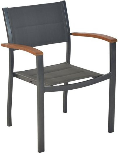 Merxx Paxos Stapelsessel 2er Set grau mit Textilbespannung und Aluminiumgestell B/H/T: 52,5 x 84 x 54,5 cm - Bild 1