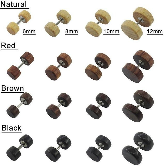 cocojoker Holzohrringe, 6mm, braun, Unisex - Bild 1