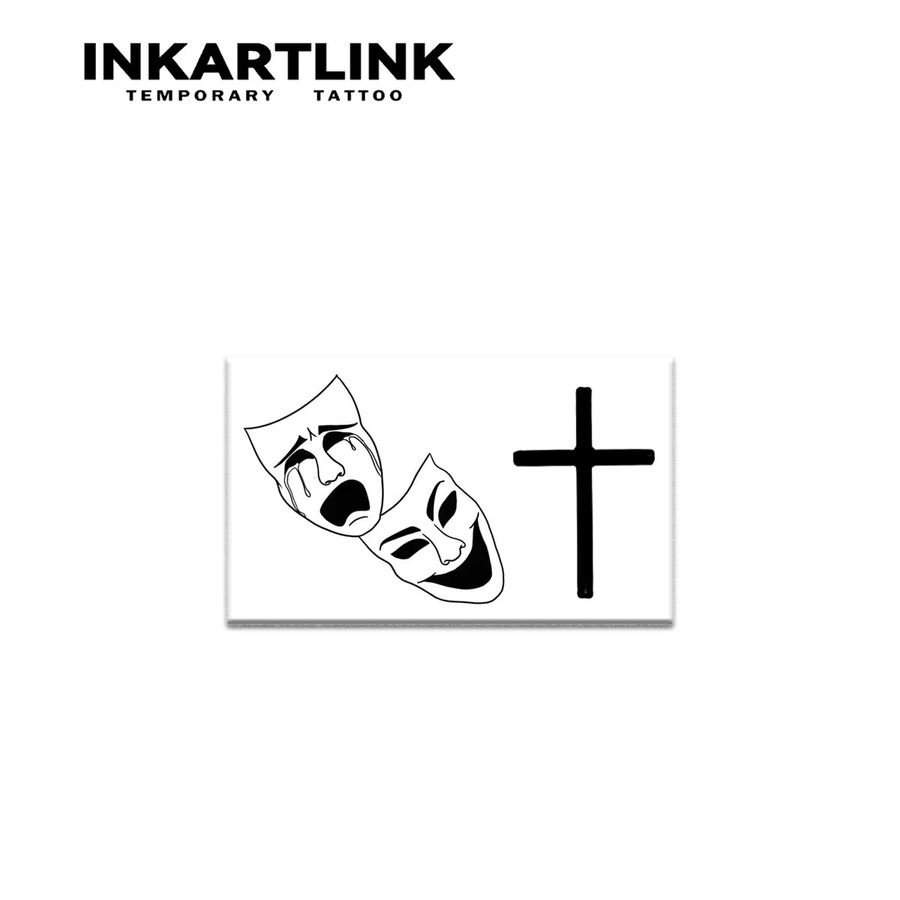 INKARTLINK Temporäres Clown-Kreuz-Tattoo, wasserfest, semi-permanent - Bild 2