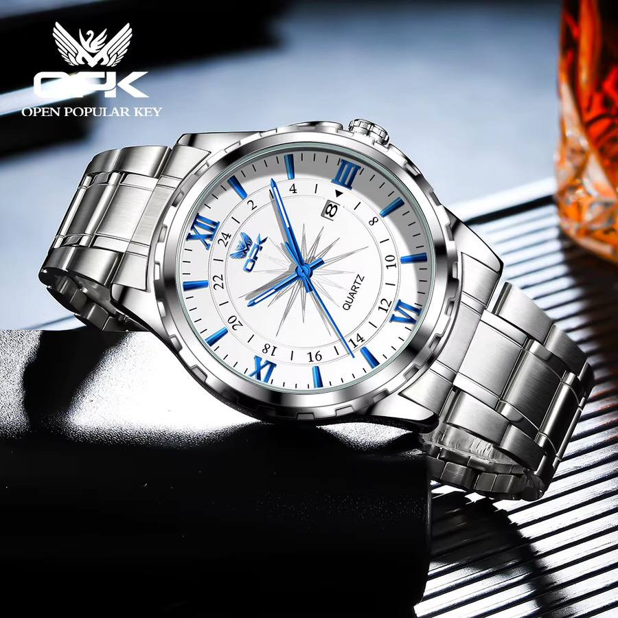 OPK Armbanduhr Quarz, Edelstahl, Silber, Herren - Bild 2