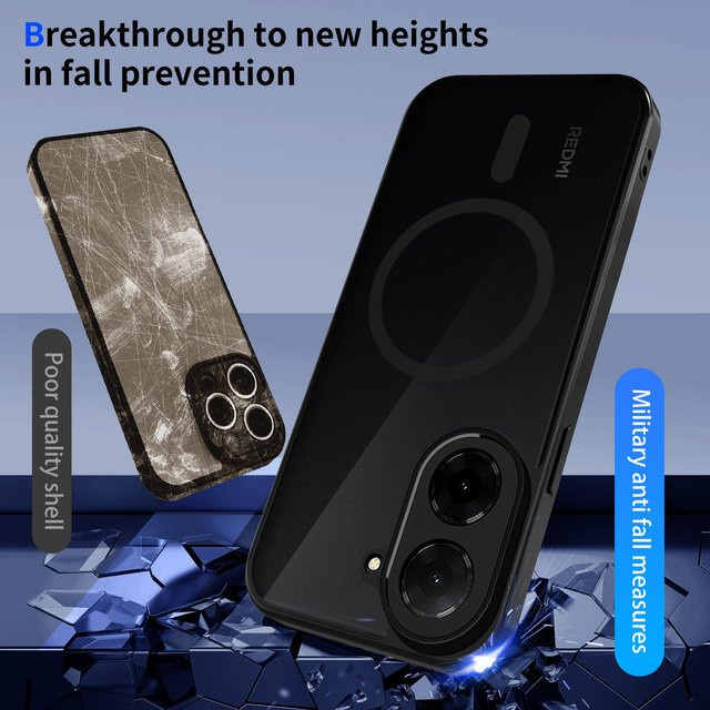 Xiaomi Schutzhülle für Redmi 15 5G 15C 4G HM A3 A5 Transparent Matt mit Magnetischer Drahtloser Ladung und Magsafe Kompatibilität - Bild 1