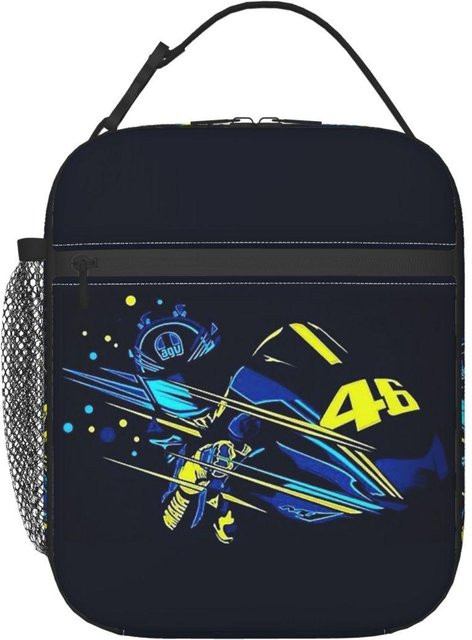 Isolierte Lunchtasche von Fancy Style Studio mit Motorradrennen-Motiv, thermische Lunchbox in Schwarz - Bild 1
