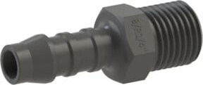 Riegler Gerader Einschraubstutzen R 1/8 a. für 6 mm Schlauch aus PA 6 in Schwarz - Bild 1