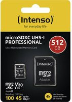 Intenso Professional microSDXC Speicherkarte 512 GB, UHS-I U3, V30, Schwarz - Bild 2