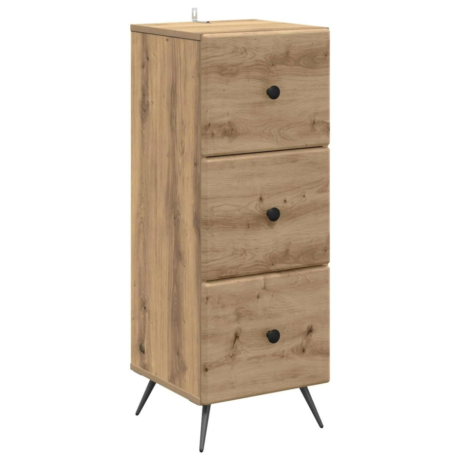 vidaXL Schubladenschrank Artisan-Eiche in Braun, Modernes Design aus Holzwerkstoff, B/T/H: 33 x 34,5 x 90 cm - Bild 2