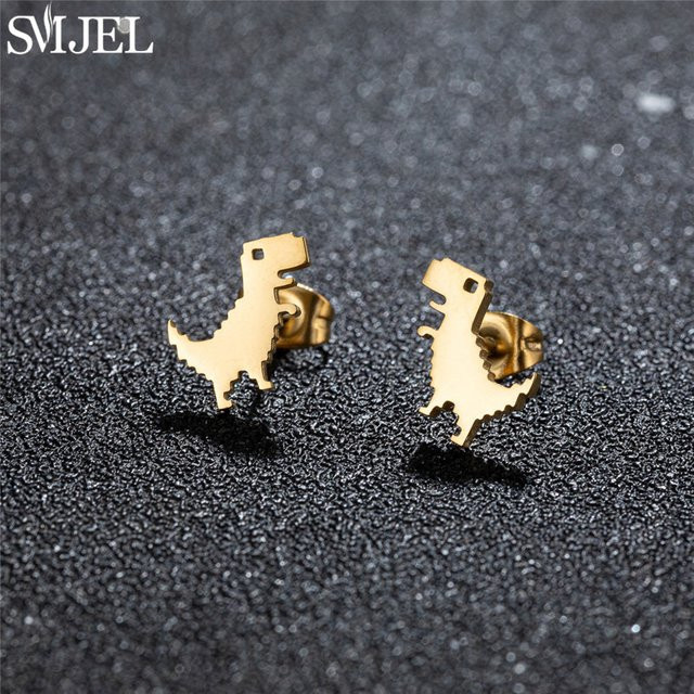 SMJEL Ohrstecker Edelstahl, Dinosaurier, Damen - Bild 1