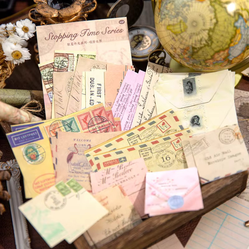 45er Paket Vintage Scrapbooking Papier für DIY Junk Journal und Bastelarbeiten, Mehrfarbig, Matt - Bild 3