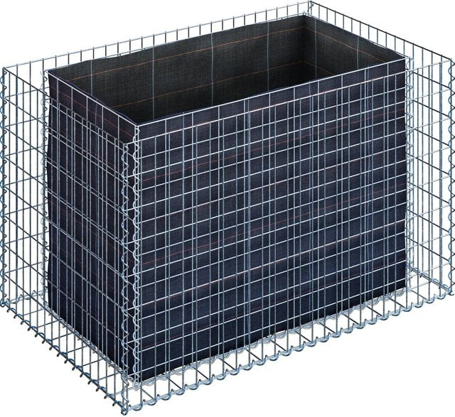 Gabiona Eckiges Gabionen-Hochbeet aus silberfarbenem Stahl B/T/H: 130 x 80 x 80 cm - Bild 1