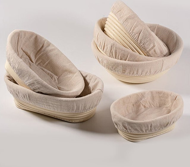 Meibum Banneton-Gärkorb aus natürlichem Rattan in Beige für Sauerteig und Landbrot mit Innenfutter - Bild 1
