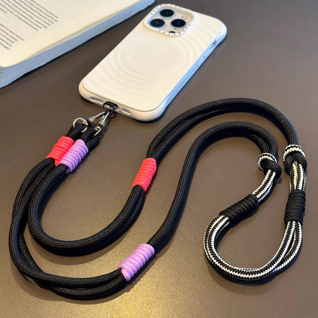 DOLANBIA Handy-Lanyard mit doppeltem Ringknoten als Cross-Body Anti-Verlust-Handykette in kontrastierendem Farbseil - Bild 1
