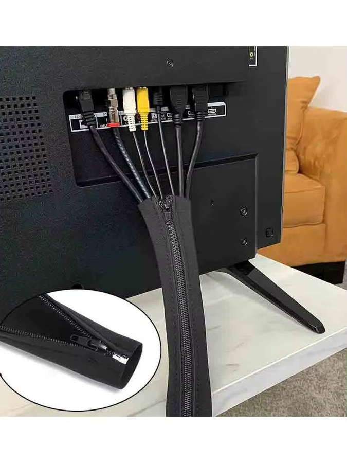 Flexible Kabelmanagement-Hülse mit Reißverschluss als universeller Kabel-Organizer in Schwarz - Bild 7
