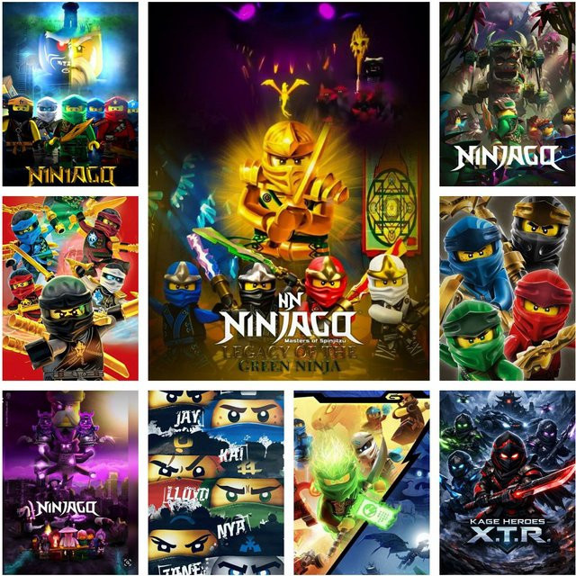 Potdemiel Ninjago 5D DIY Vollrundes Diamantgemälde in Multicolour für deine Wanddekoration - Bild 1